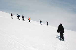 Snowshoeing in Antarctica