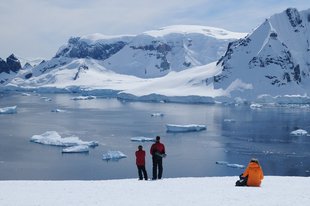Enjoying scenic views in Antarctica