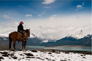 Huge landscapes of Patagonia from in the saddle