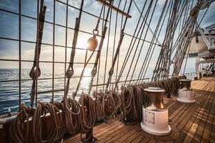 On the Deck of Luxury Tallship