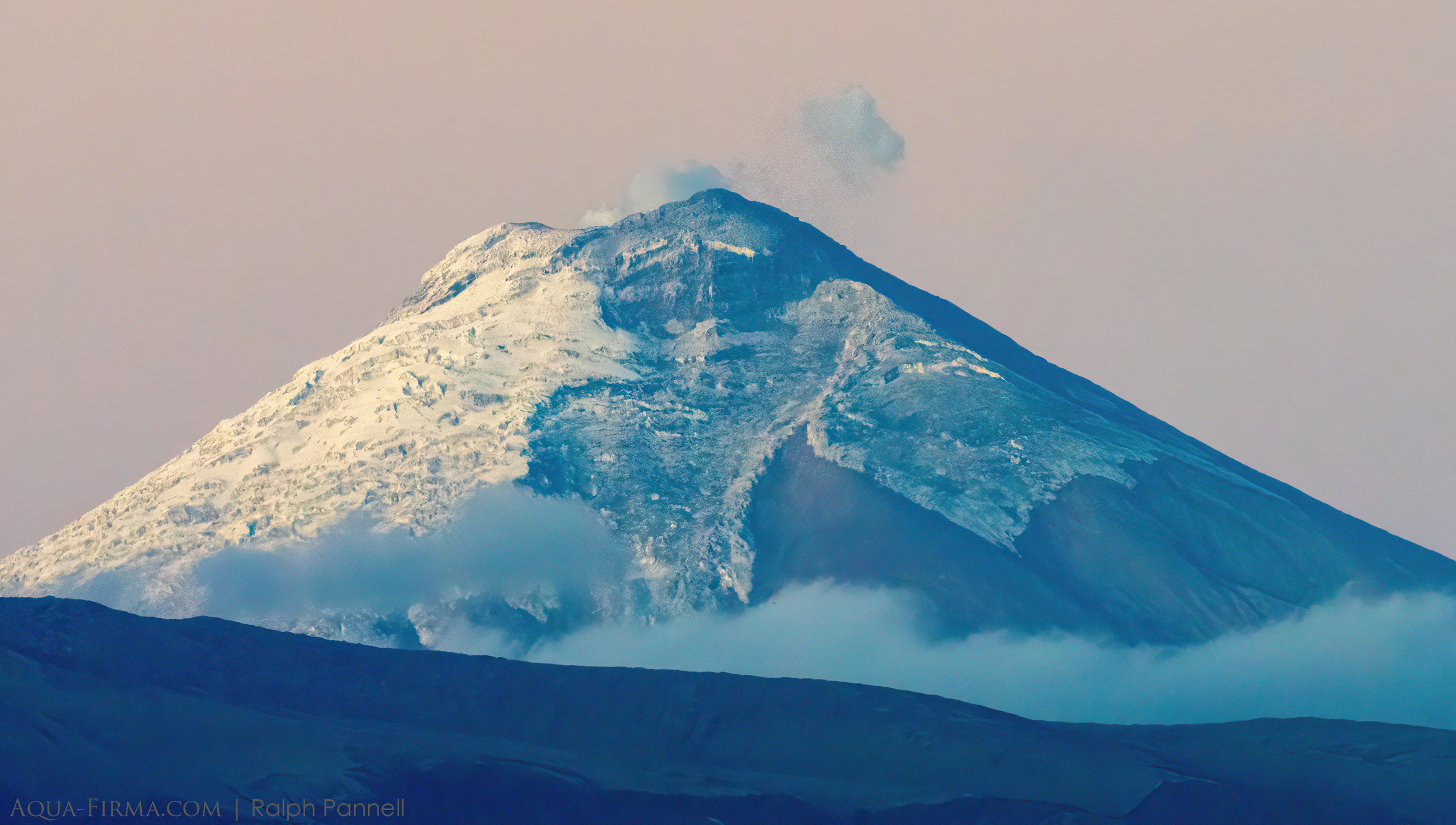 Cotopaxi Volcano glacier at Dawn