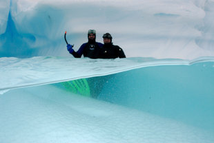 Divers in Antarctica