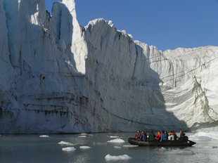 Zodiac Cruising by glacier front, Charlotte Caffrey