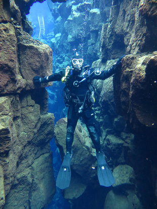 Diver in Silfra Fissure iceland Charlotte Caffrey