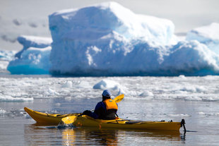 Kayaking in Antarctica amongst Sea Ice & Icebergs