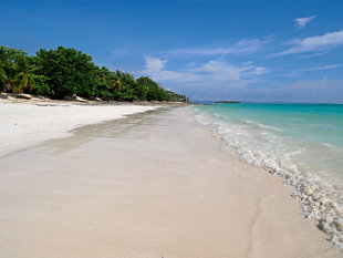 Our Camp overlooking stunning white sand beaches of Nosy Iranja, Madagascar