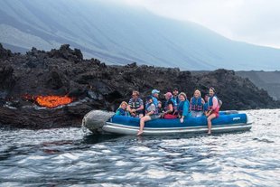 Rigid Inflatable Boat - skirting the Galapagos coast