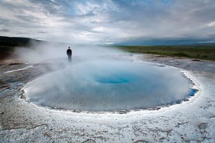 Geyser Hot Spring Iceland Ready to Errupt