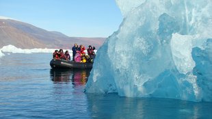 Zodiac Crusing in Greenland