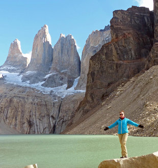 Holly Trekking in Torres del Paine, Patagonia
