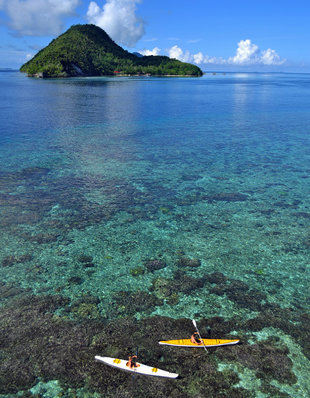 Kayaking at Kri Island, Raja Ampat