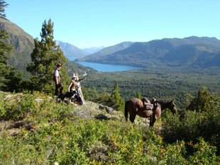 Commanding views over Bariloche lakes and forest