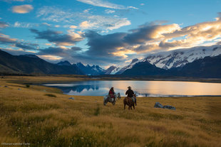 Riding out beneath Los Glaciares National Park