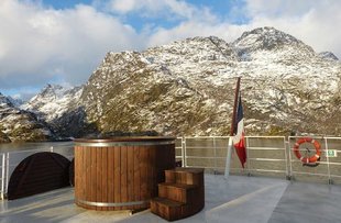 Hot Tub on Luxury Expedition Ship in Norway