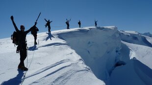 Antarctica mountain hiking