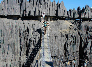 One of the Rope Bridges over Tsingy at Bemaraha