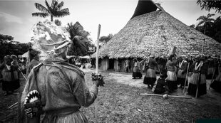 Indigenous people at Rainforest Concern Project in Colombia