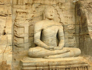 Polonarruwa rock carving of the Buddha