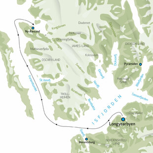 Ny-Alesund Boat Safari Map