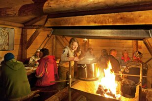 Serving Dinner, Camp Barentz