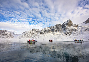 Zodiac Cruising in Buchun Gulf, Baffin Island