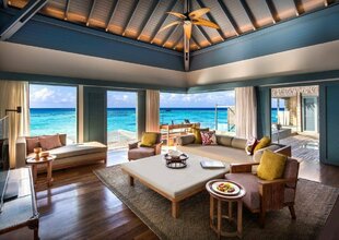 Sunset Overwater Villa Living Area - Raffles Maldives Meradhoo