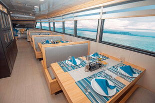 Bonita's dining area provides expansive views