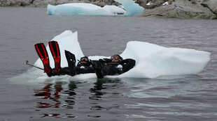 Diver in Antarctica