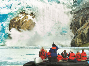 Watching calving at Sawyer Glacier in Tracy Arm