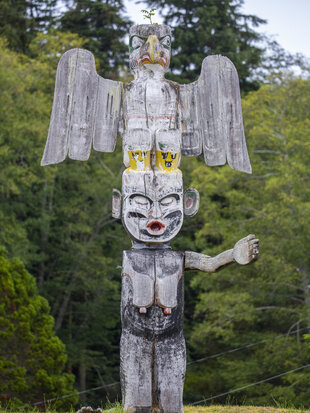 A Kwakwaka'wakw Totem Pole in Alert Bay