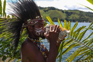 Indigenous Individual With Headdress