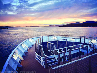 The bow viewing platform is one of the best places for views
