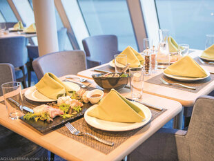 Food is served in the informal and social atmosphere of the Dining Room