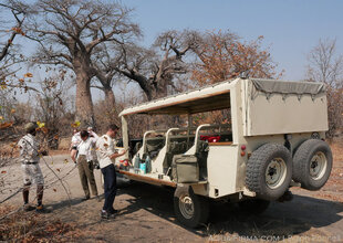 Land Rover 4WD in the Savuti area of Chobe National Park, Botswana