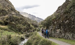 Salkantay Trail by a stream