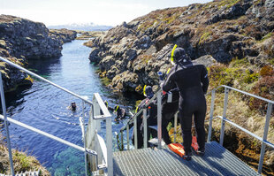 Snorkellers at Silfra Fissure
