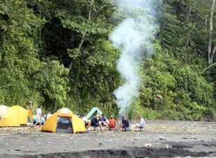 Riverside Camp in the Amazon region of Ecuador