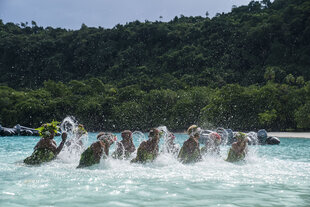Tribal Welcome on Champagne Beach - F Wardle