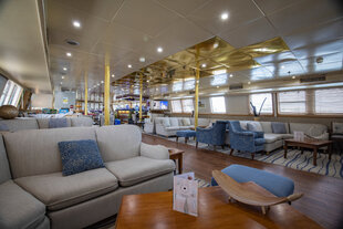 The lounge onboard is a great place to relax throughout your voyage