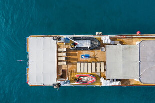 Yoga on the sun deck of M/Y Pegasos
