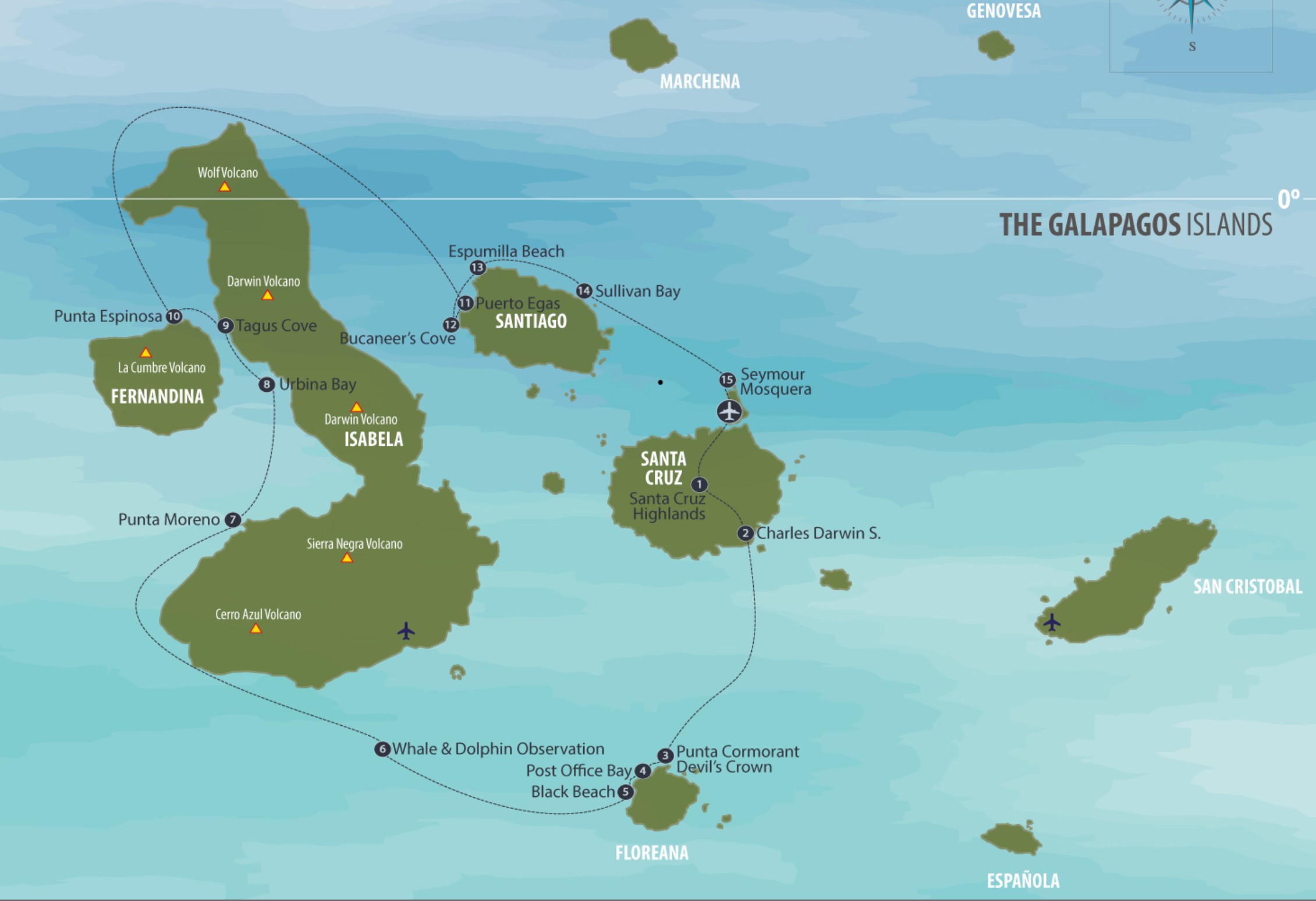 Mary Anne Galapagos Islands Sail Yacht itinerary West cruise