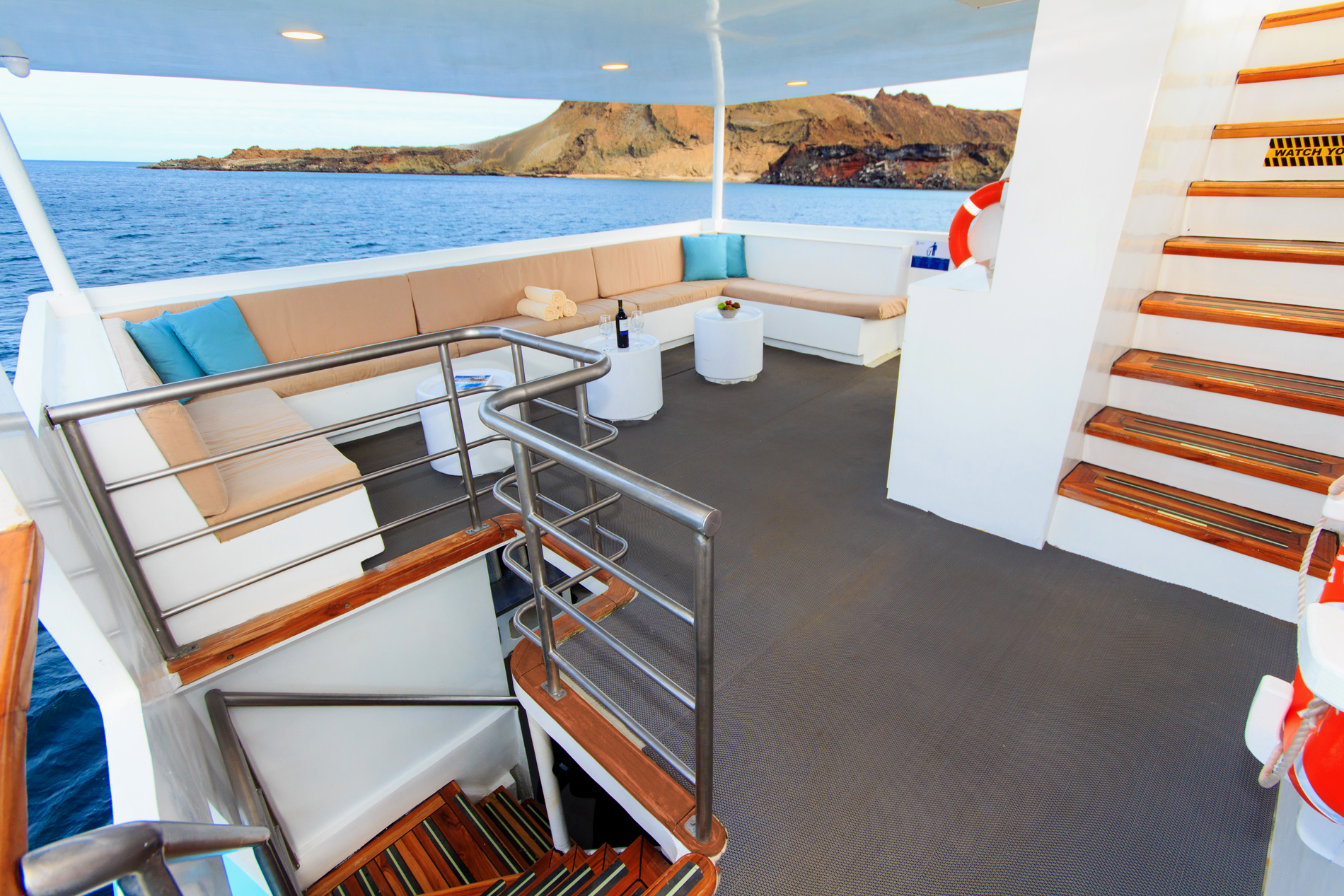 AQUA-FIRMA Galapagos Dive Liveaboard Yacht upper deck