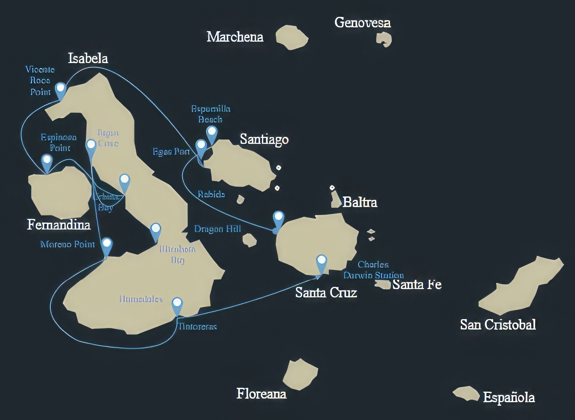 Bonita Galapagos Cruise yacht itinerary a