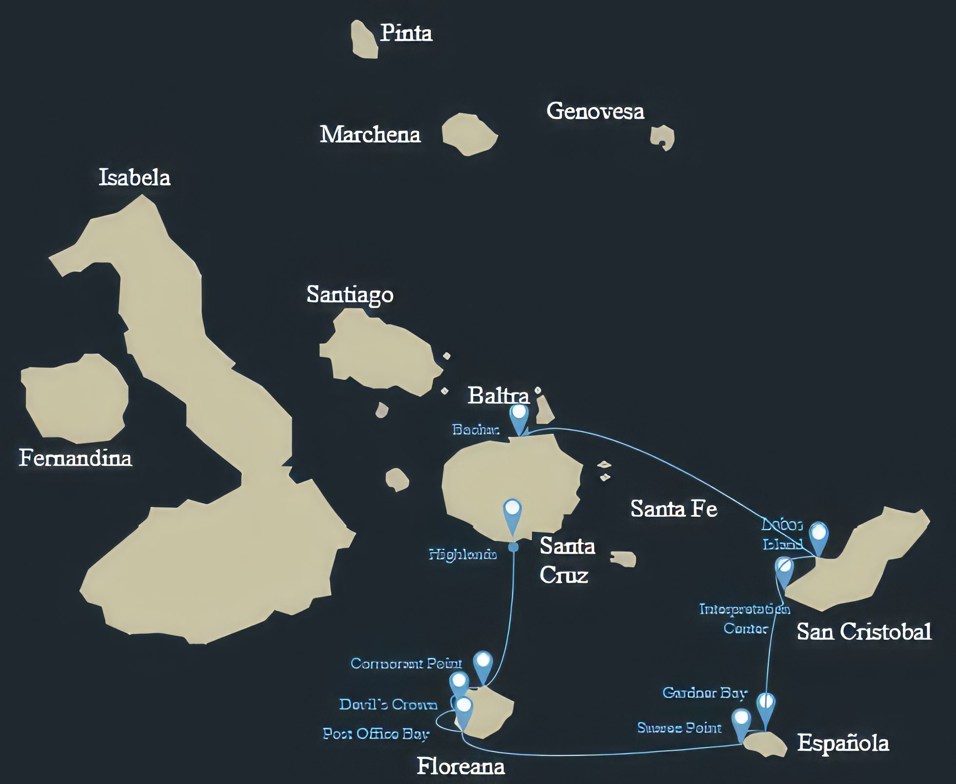 Bonita Galapagos Cruise Yacht Itinerary B