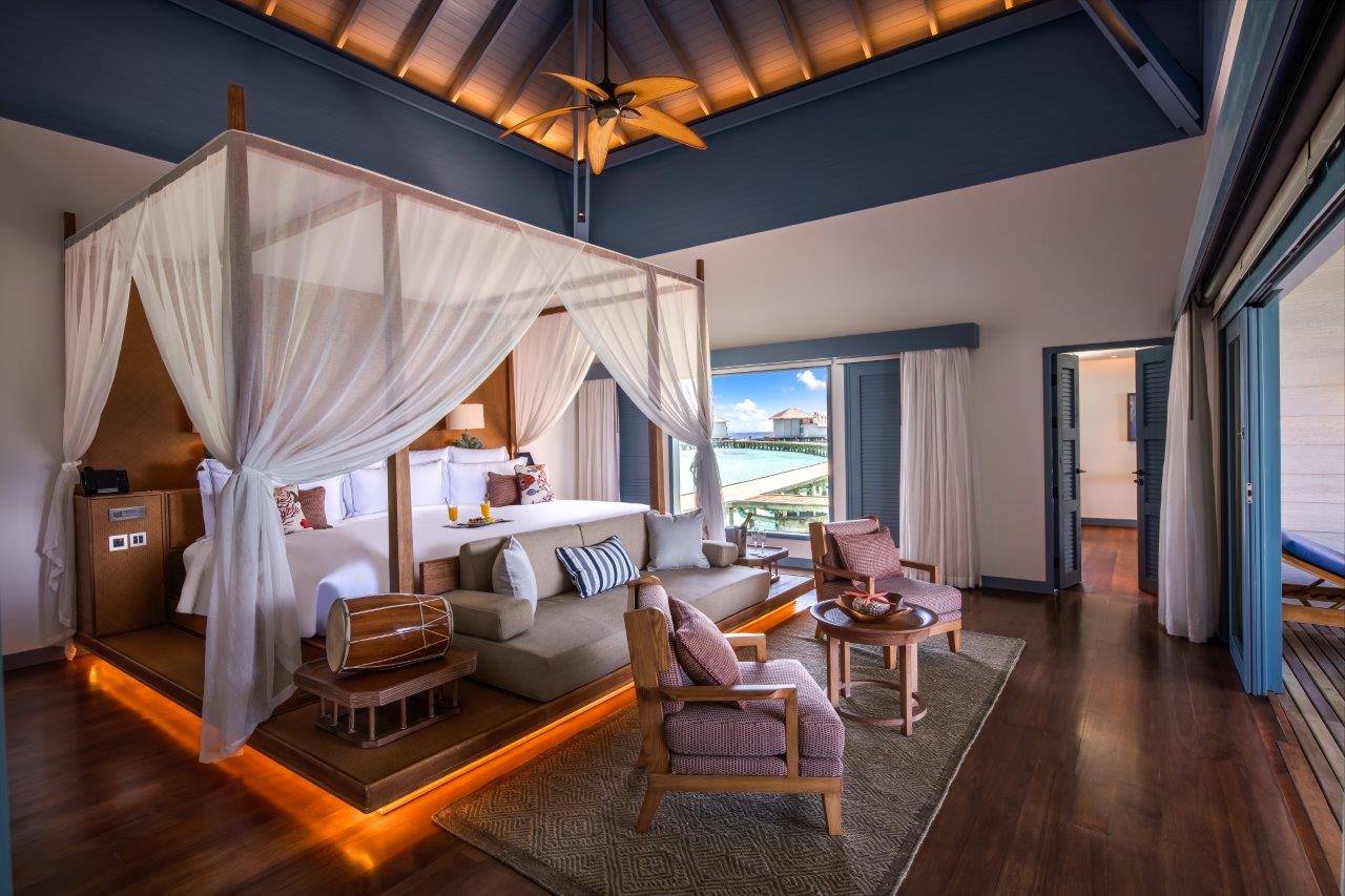 Sunset Overwater Villa Bedroom - Raffles Maldives Meradhoo