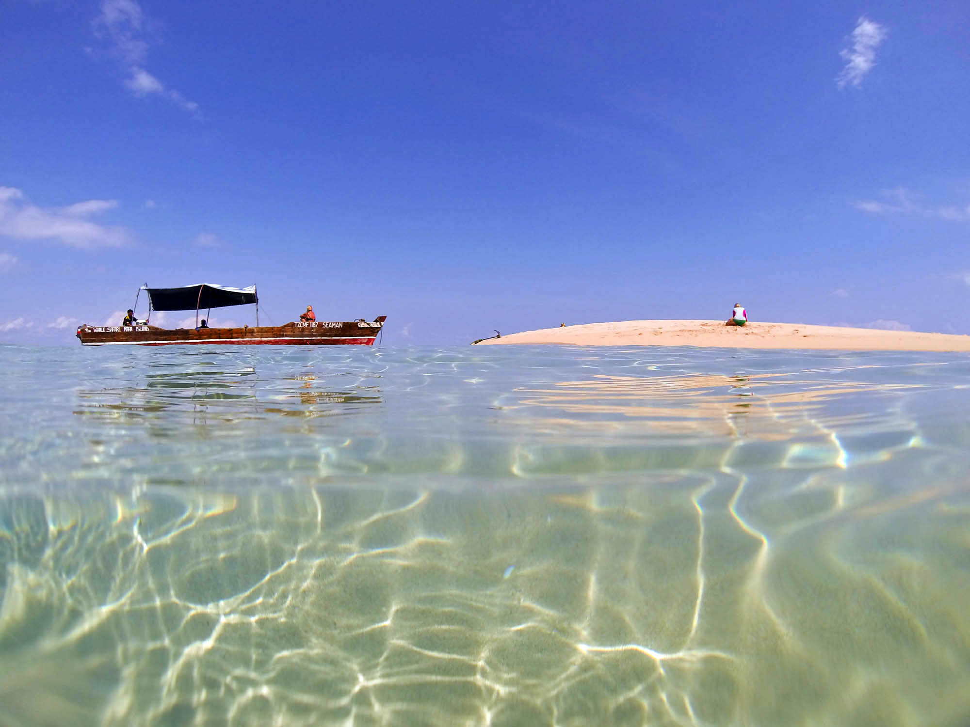 Mafia Island Tanzania coral reefs sand bank
