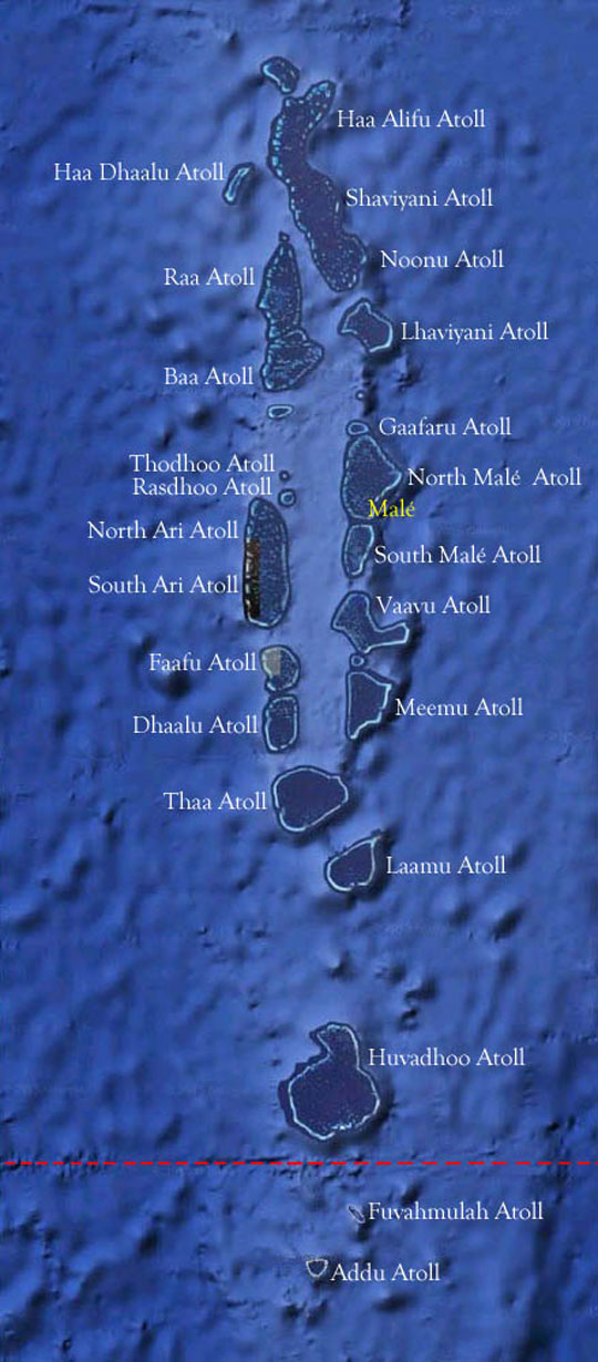 Maldives Map & Dive Guide 